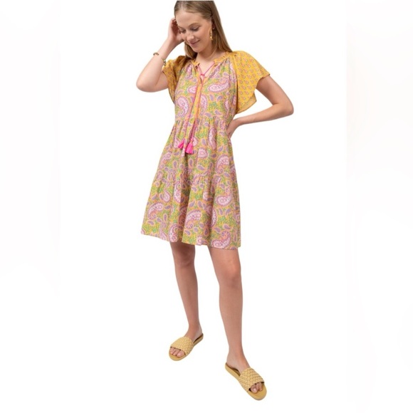 NWOT - Uncle Frank Tiered Paisley Dress - size S - Picture 5 of 6